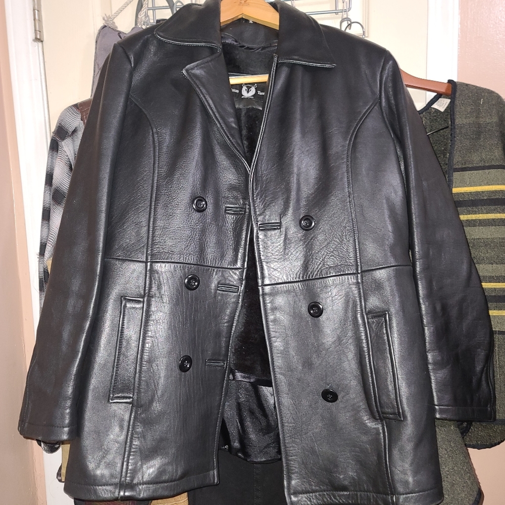 Leather genuine jacket